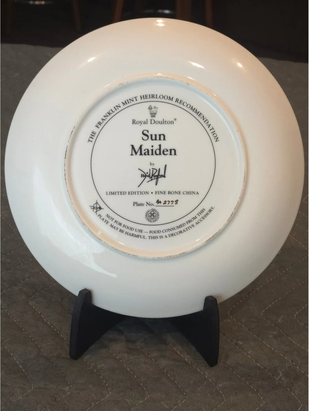 Royal Doulton Sun Maiden Limited Edition Fine Bone China Decorative Plate